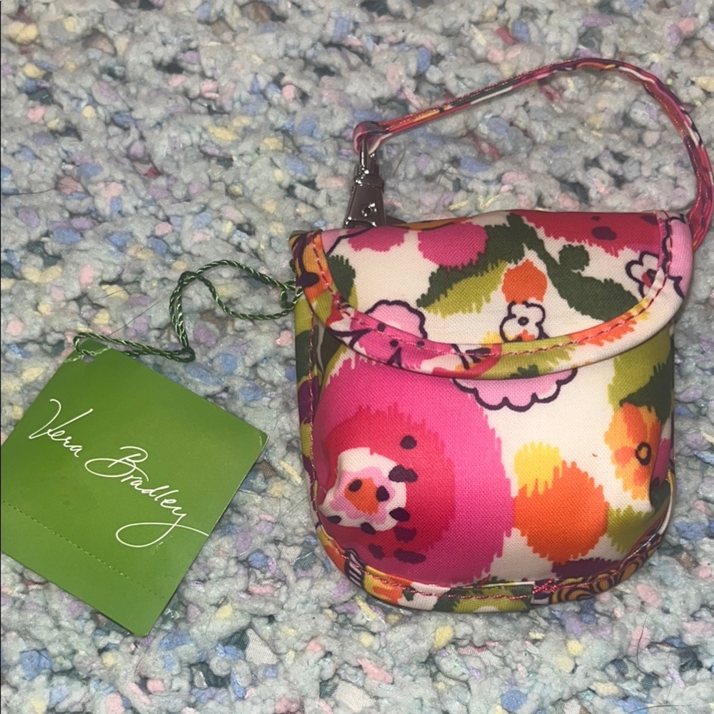 NWT- Vera Bradley Floral Pink and Green mini Bag